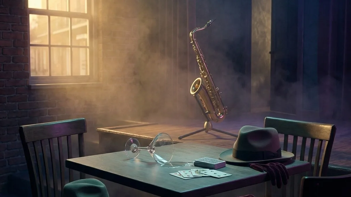 A Riff Too Far — Serious murder mystery dinner party game for 5 players