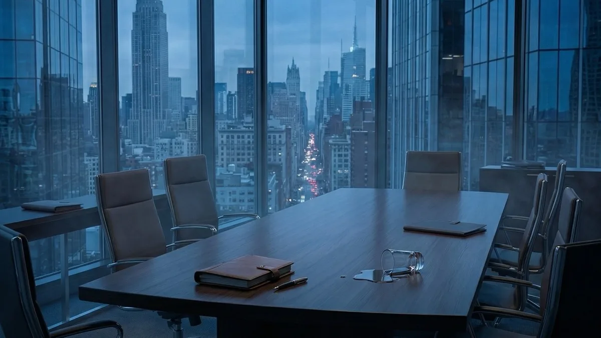 The Boardroom Backstab — Serious murder mystery dinner party game for 6 players